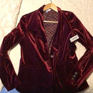 Old Navy Red velvet blazer NWT small